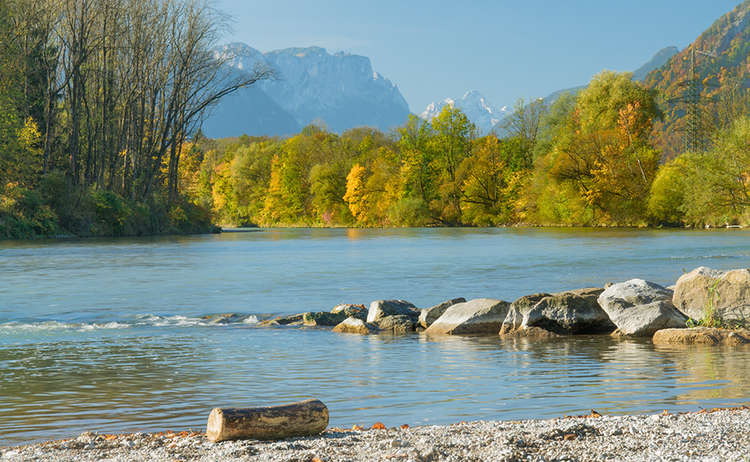 herbst an der Saalach in Piding